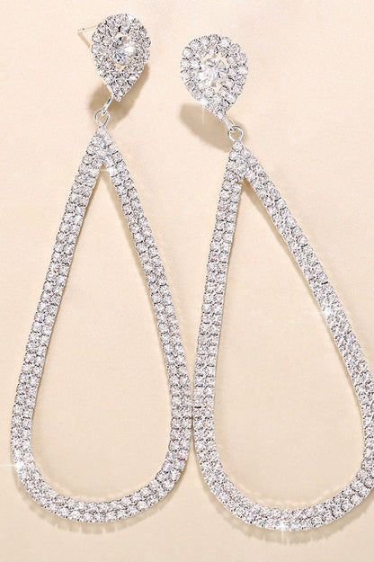 Live A Little Teardrop Rhinestone Earrings