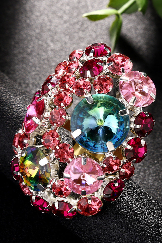 Rosalind Colorful Crystal Round Rings