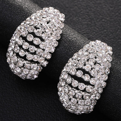 Rhinestone Tear Drop Hoop Earrings