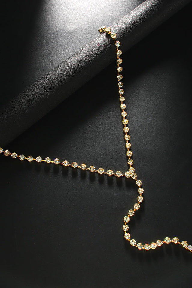 Rhinestone Big Cross Pendant Choker