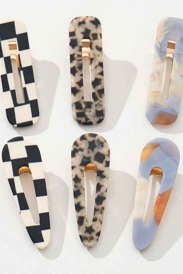 Gemma Printed Barrette Hair Clip, Set of 2