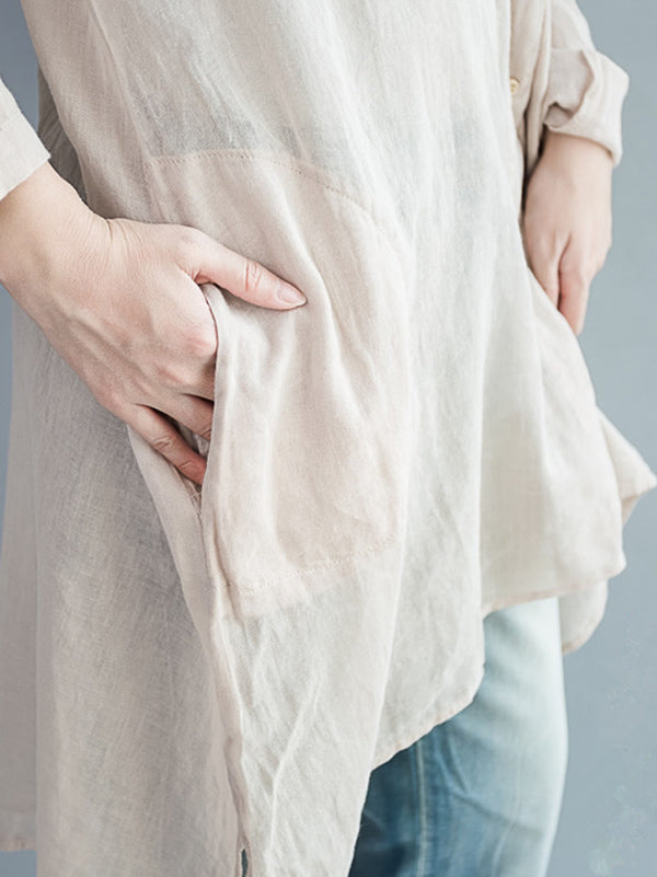 Original Solide Sonnenschutz-Bluse mit V-Ausschnitt 