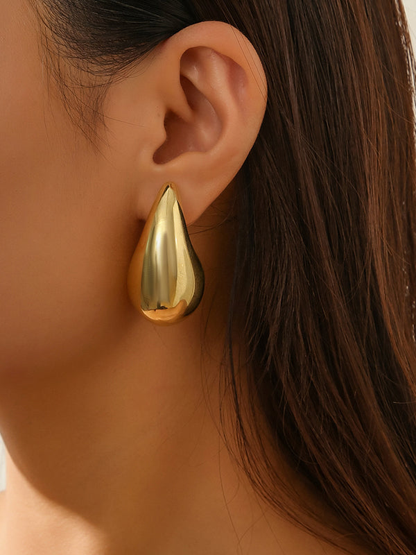 Geometric Solid Color Earrings Accessories GOLD One_size