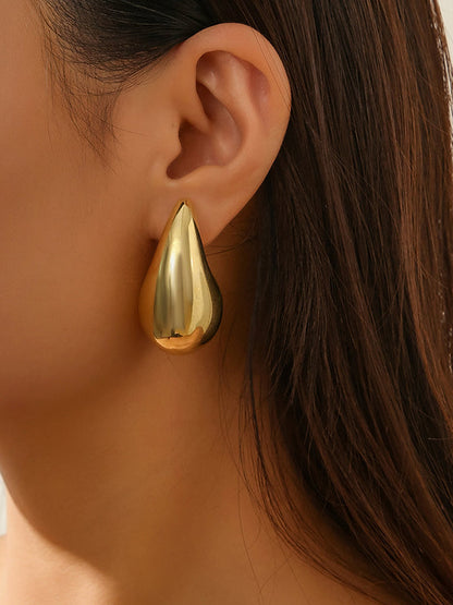Geometric Solid Color Earrings Accessories GOLD One_size