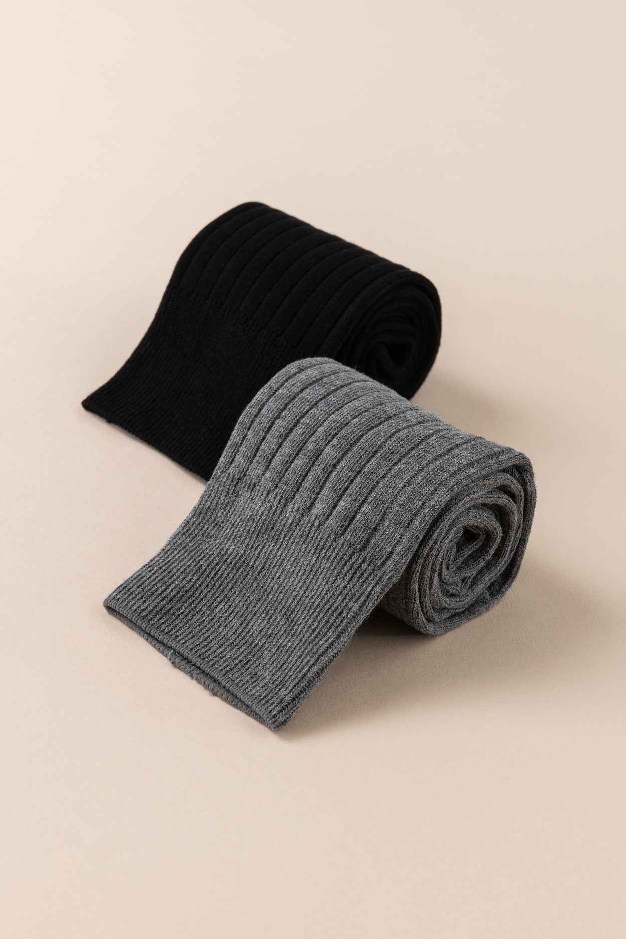 Bundled Ribbed Thigh High Socks