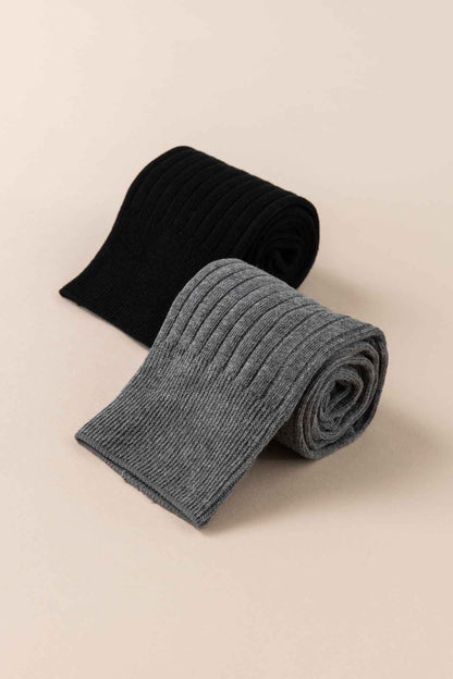 Bundled Ribbed Thigh High Socks