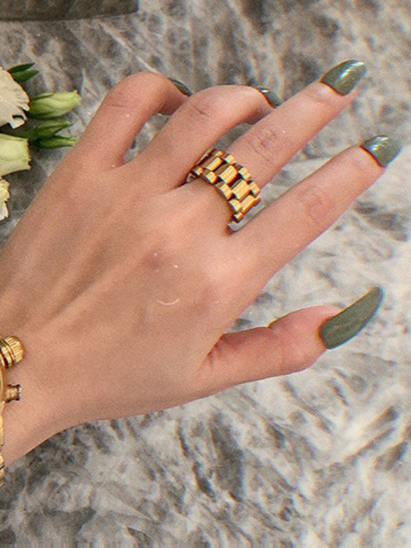 Bague originale, simple et cool, couleur unie 