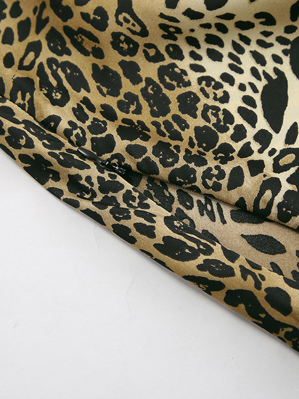 Jupes fendues taille haute style sirène léopard 