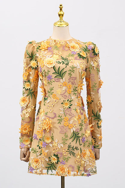 Lara Floral Applique Mini Dress