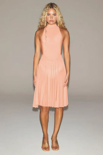 High Neck A Line Dress