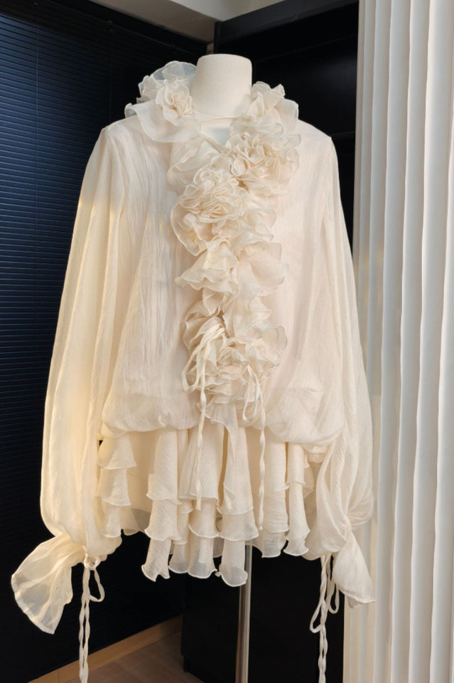 Olive Puff Sleeve Tiered Mini Dress