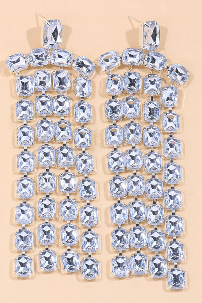 Enid Rhinestone Long Tassels Earrings