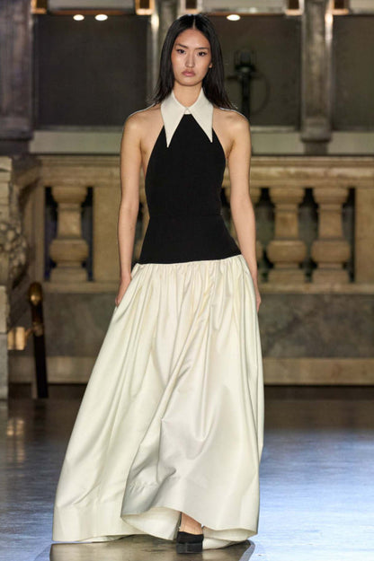 Spiral Lapel leeveless Maxi Dress