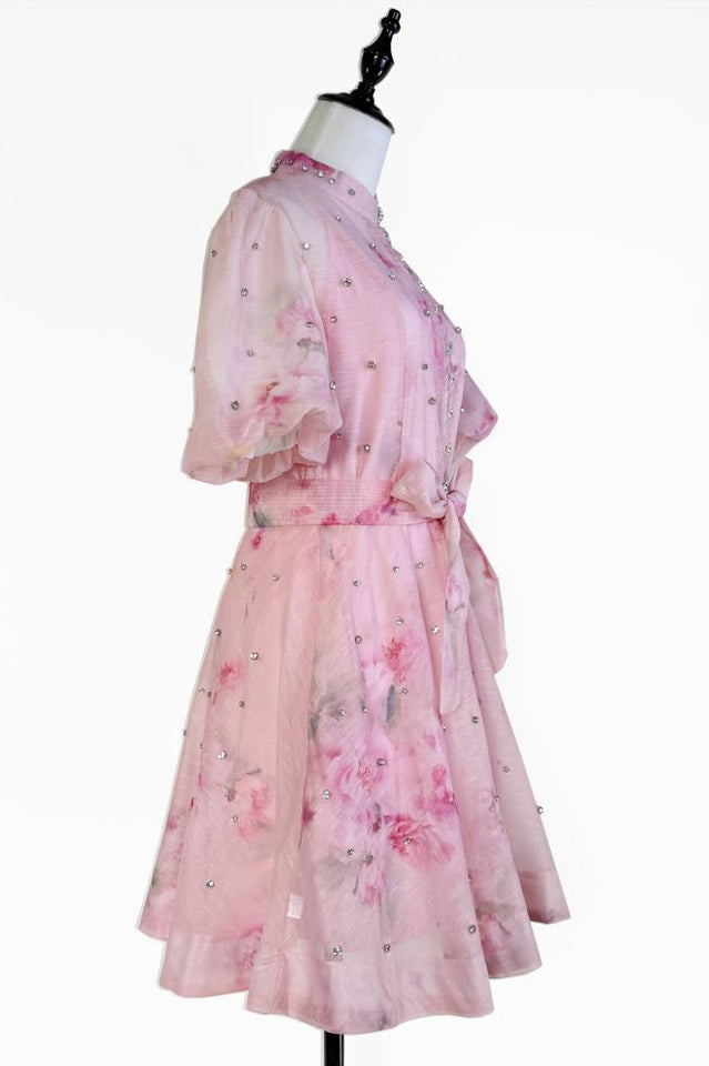 Caroline Floral Print Mini Dress