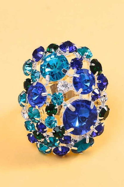 Rosalind Colorful Crystal Round Rings