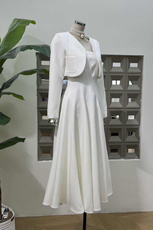 Cora Cropped Jacket + Midi Dress Set