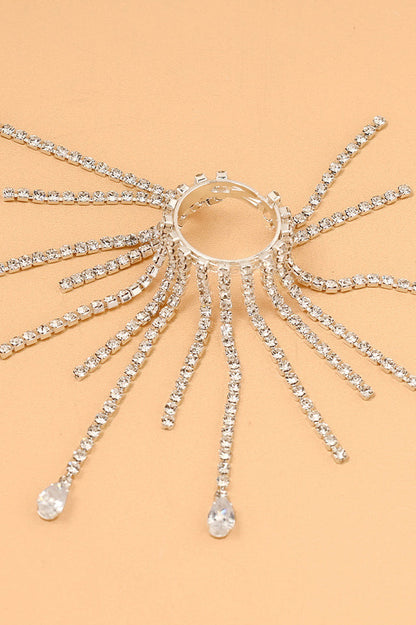 Kacey Rhinestone Tassel Ring