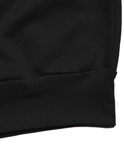 Split-Joint Contrast Color Bow-Embellished Loose Long Sleeves Round-Neck Sweatshirt Tops