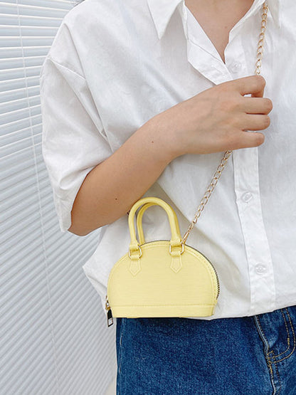 Chains Geometric Zipper Crossbody Bags Satchels