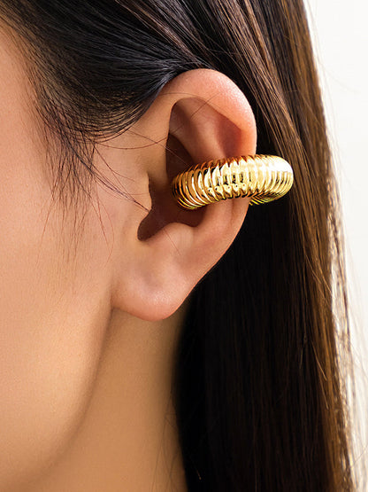 Geometric Solid Color Ear Clip GOLD One_size