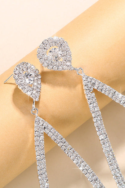 Live A Little Teardrop Rhinestone Earrings