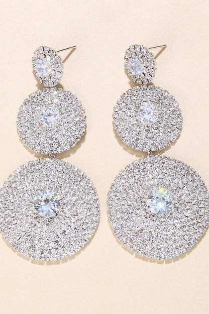 Mina Round Long Drop Earrings