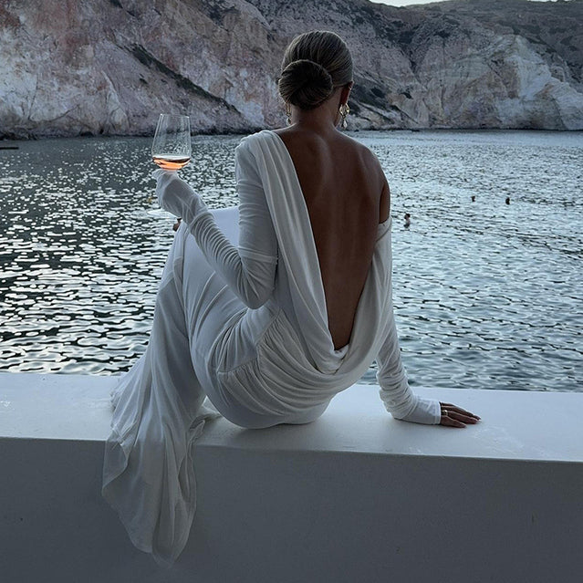 Quintina Plunging Back Maxi Dress