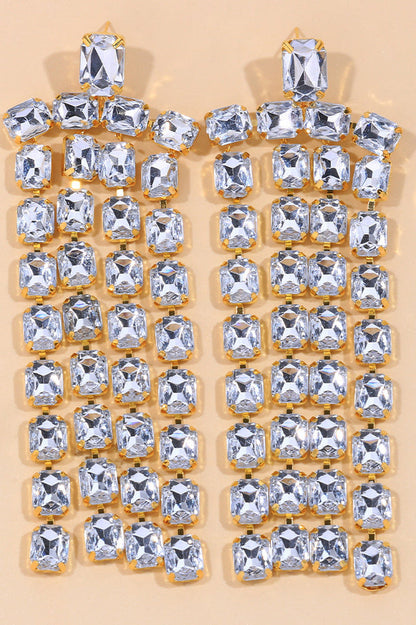 Enid Rhinestone Long Tassels Earrings