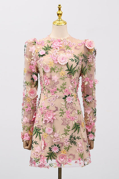 Lara Floral Applique Mini Dress