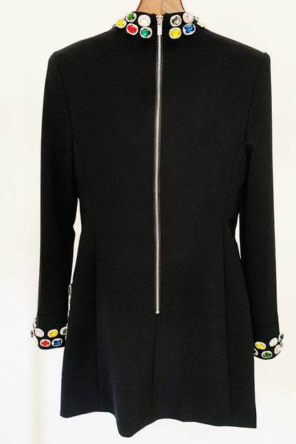 Slade Long Sleeve Rhinestone Embellished Dress