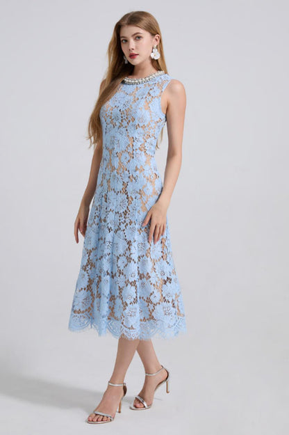 Ariana Floral Lace Sleeveless Midi Dress