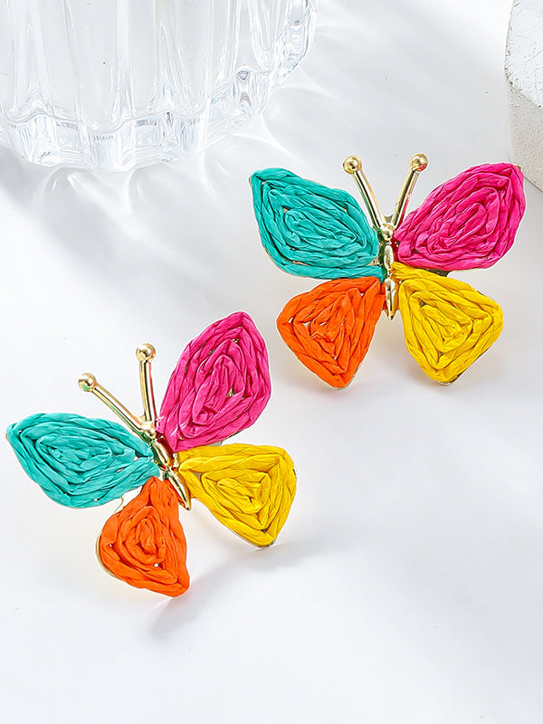 Boucles d'oreilles pendantes en forme de papillon 