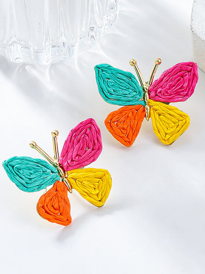 Boucles d'oreilles pendantes en forme de papillon 