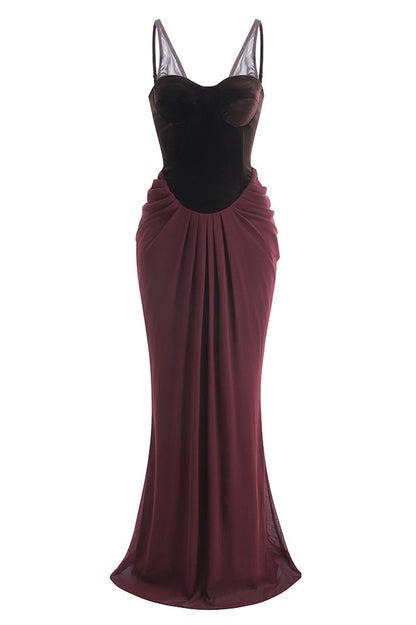 Velvet Corset Maxi Dress
