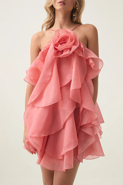Pandorea Layered Mini Dress Tangerine