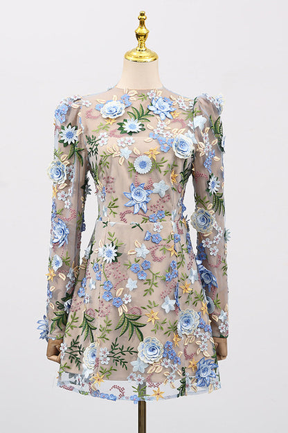 Lara Floral Applique Mini Dress