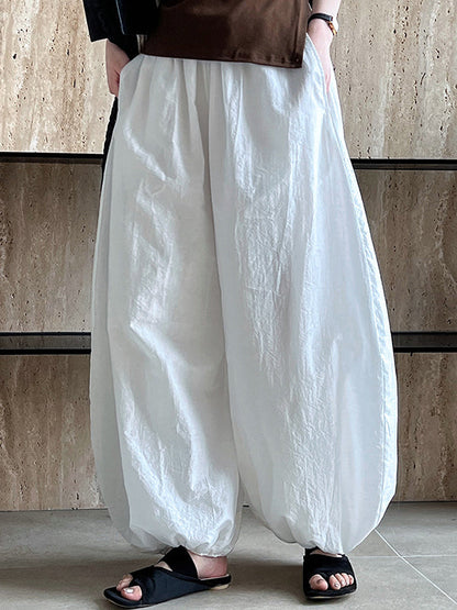 Haremshose mit hoher Taille, Elastizität, einfarbig, Hose mit geteiltem Gelenk 