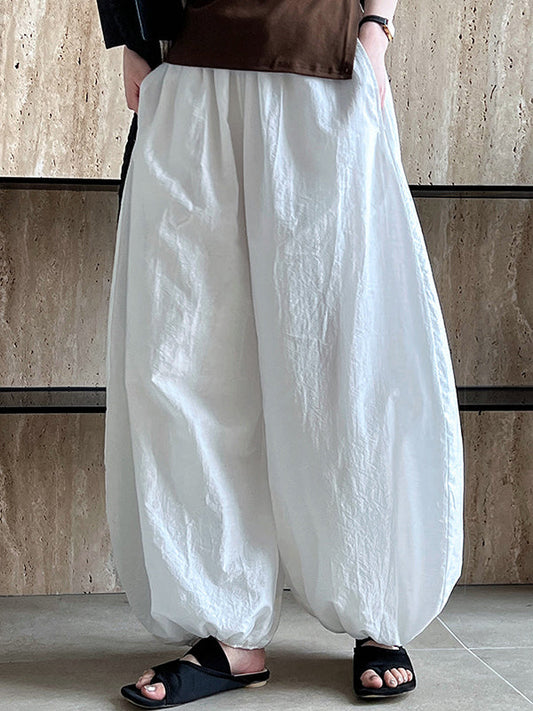 Haremshose mit hoher Taille, Elastizität, einfarbig, Hose mit geteiltem Gelenk 