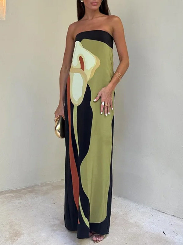 Robes longues tube amples à imprimé grande taille 