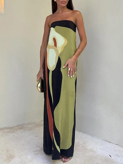 Robes longues tube amples à imprimé grande taille 