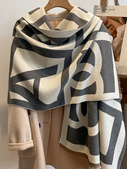 Urban Imitated Cashmere Printed Warm Shawl&Scarf