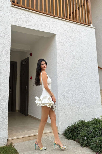 Backless Puff Dress