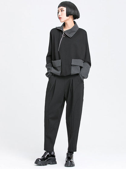 Pantalon sarouel simple, ample, élastique, couleur unie, décontracté 