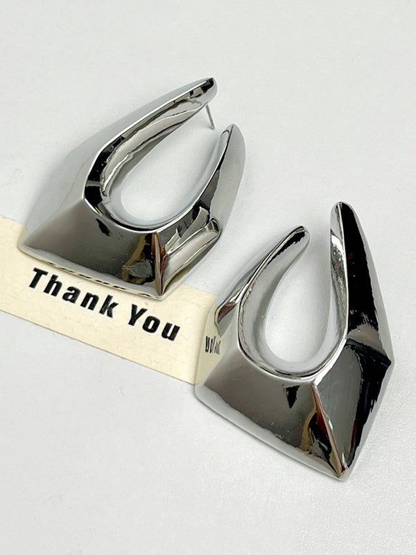 Boucles d'oreilles pendantes creuses géométriques Normcore 