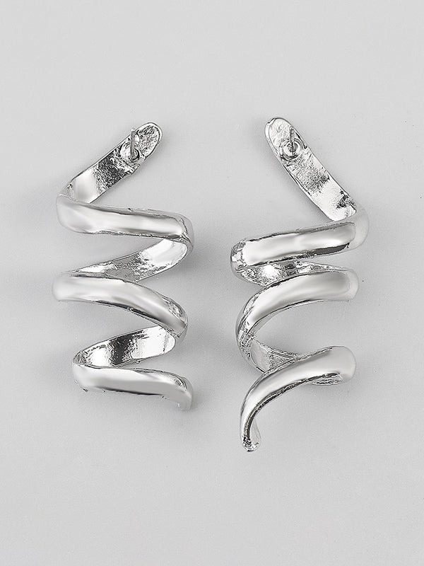 Solid Color Spirality Earrings Accessories
