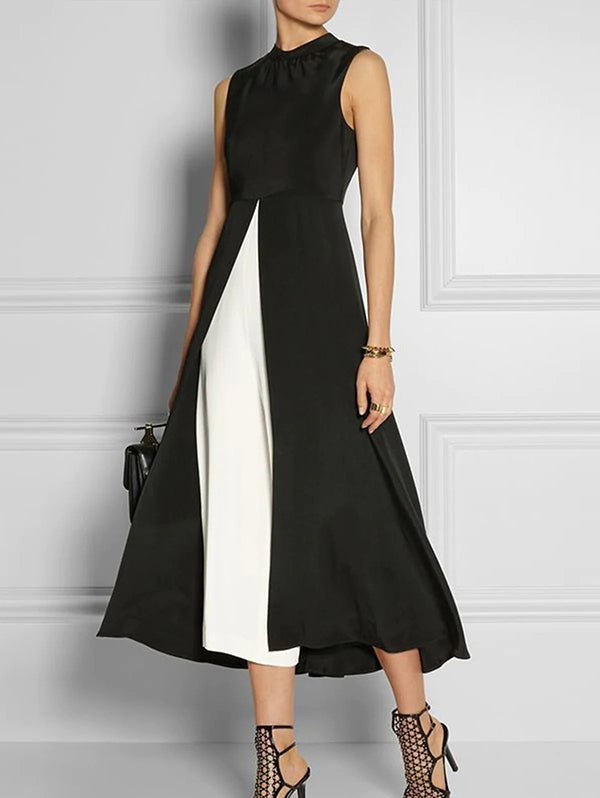 A-Line Loose Solid Color Round-Neck Vest Top