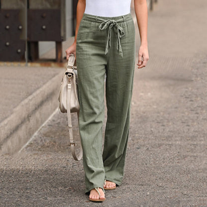 Jane | Women's Wide Leg Pants Drawstring High Waist Casual