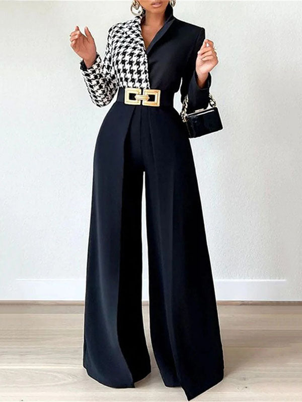 High Waisted Loose Pleated Split-Joint Pants Trousers