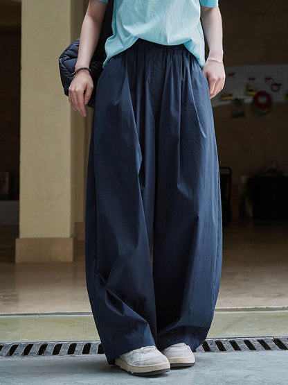 High Waisted Wide Leg Pleated Casual Pants Bottoms Trousers