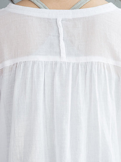 Original Solide Sonnenschutz-Bluse mit V-Ausschnitt 